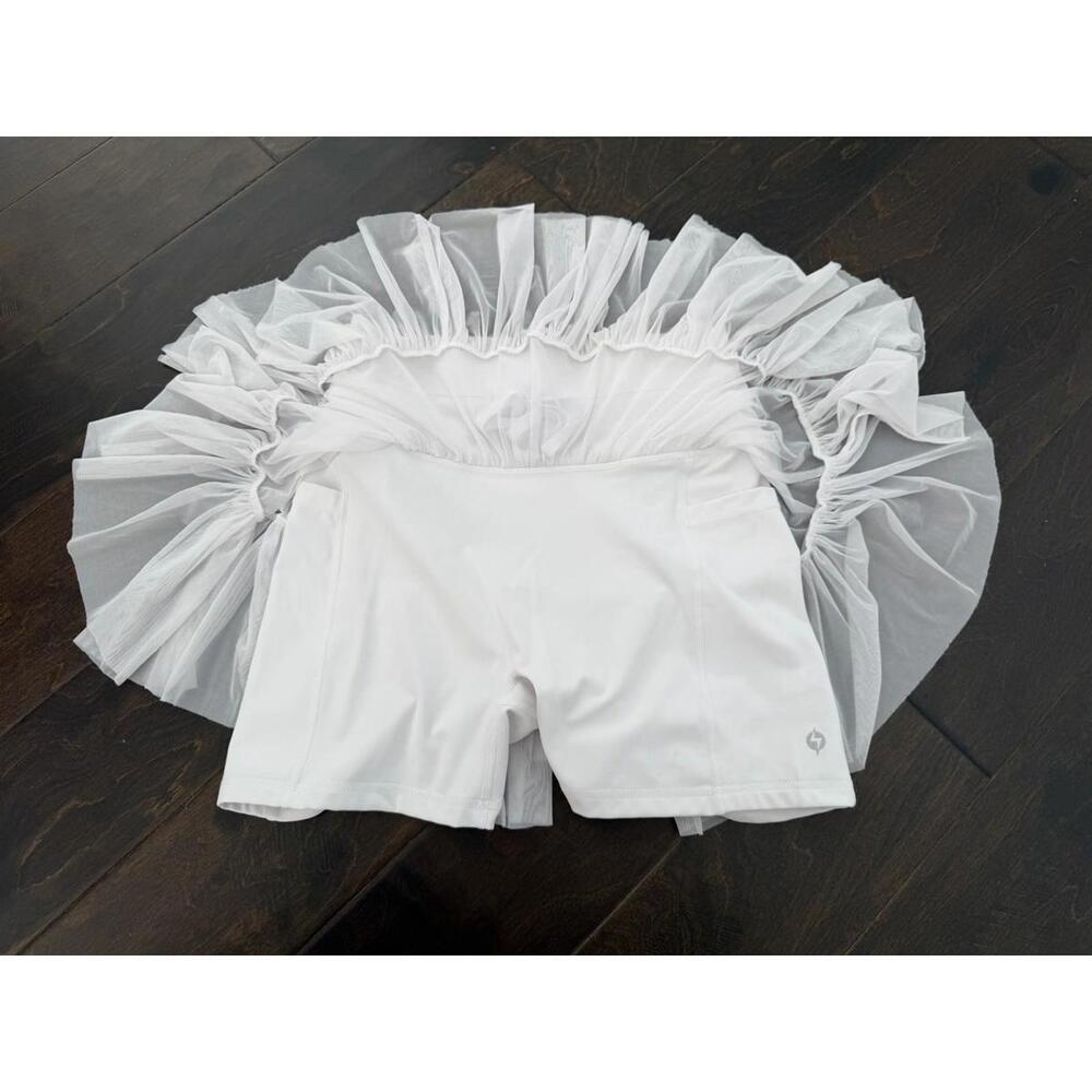 Pop Flex Pirouette Skort Cool White Size M - Picture 2 of 6